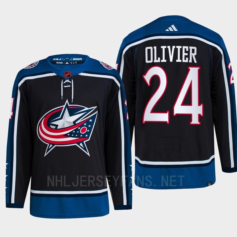 Mathieu Olivier 24 Reverse Retro 2.0 2022 Columbus Blue Jackets Navy Primegreen NHL Jersey Men's