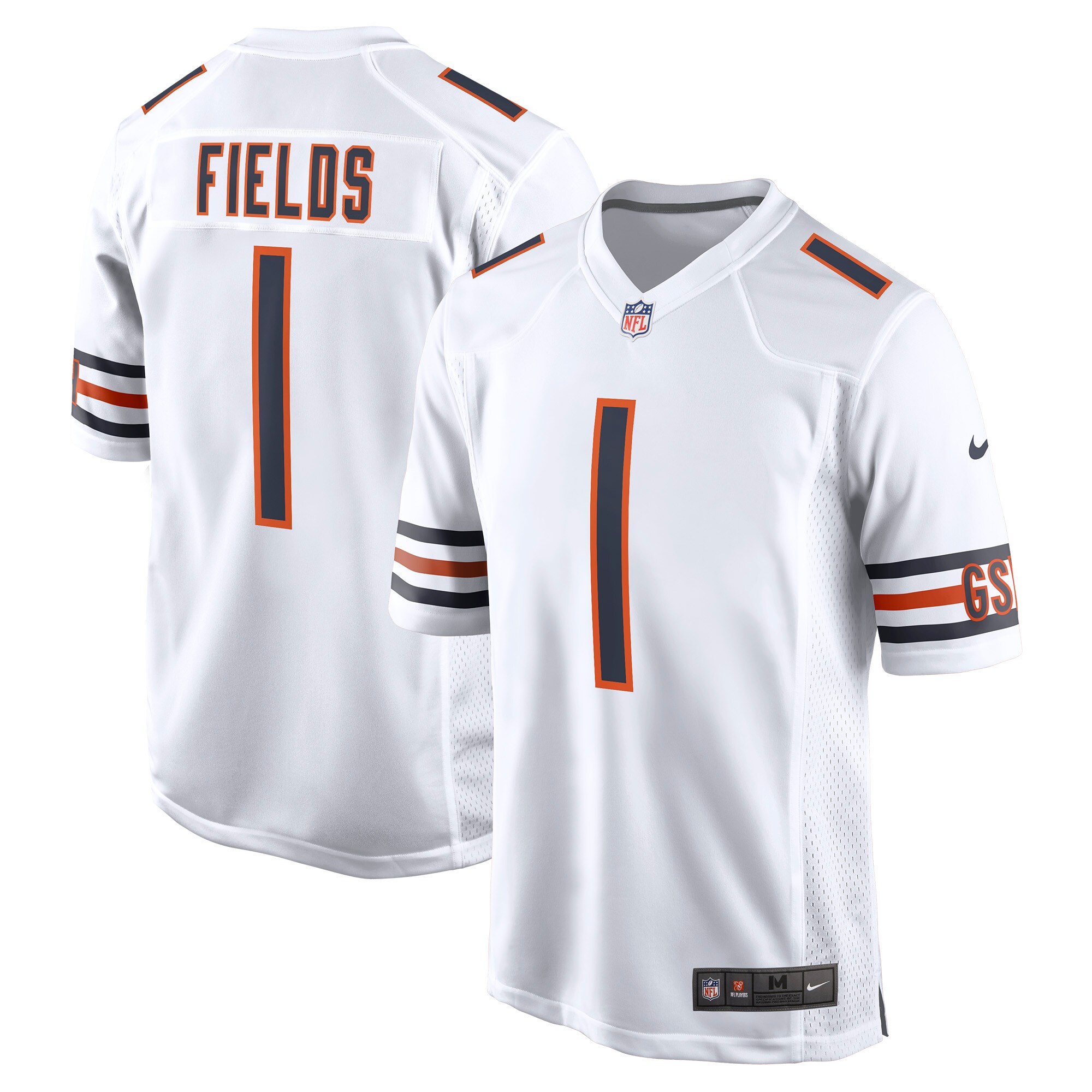 Chicago Bears Justin Fields White Player Game NFL Jersey Men's