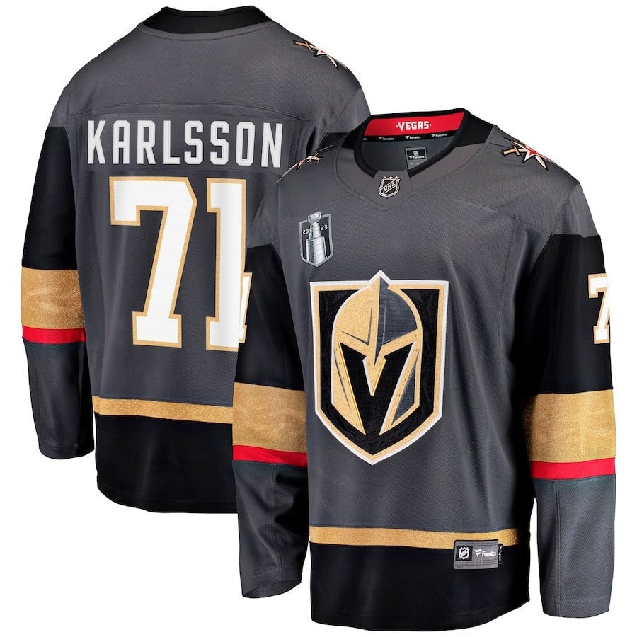 William Karlsson 71 Vegas Golden Knights 2023 Stanley Cup Final Alternate Breakaway Player Black NHL Jersey Men's