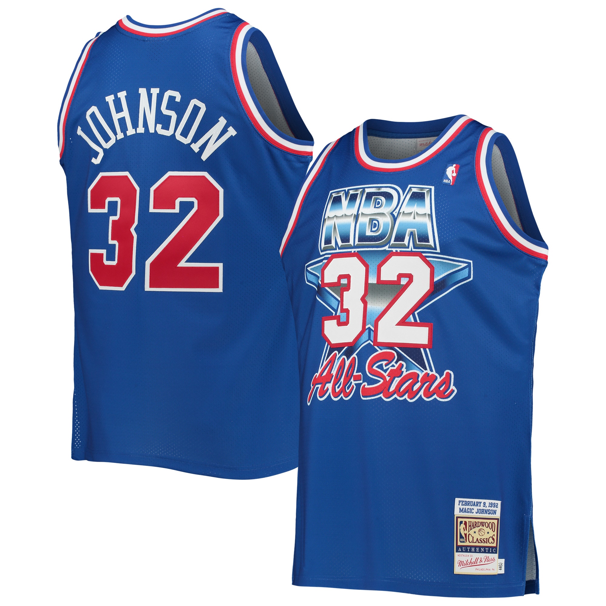 Mitchell Ness Magic Johnson Royal Western Conference Hardwood Classics 1992 All Star Game NBA Jersey Men's