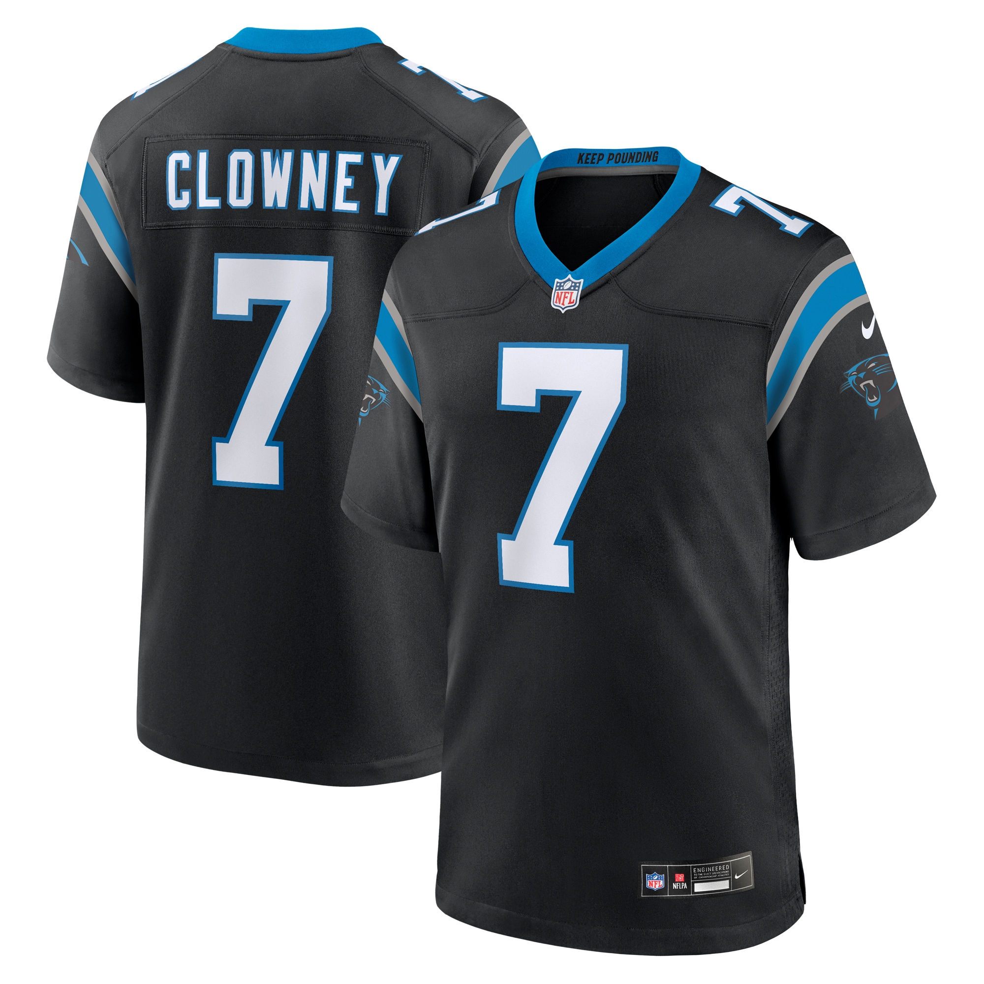 Carolina Panthers Jadeveon Clowney Black Game NFL Jersey Men's