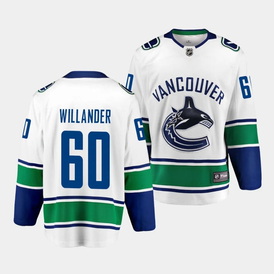 Tom Willander #60 Vancouver Canucks 2023 Draft Away White NHL Jersey Men's