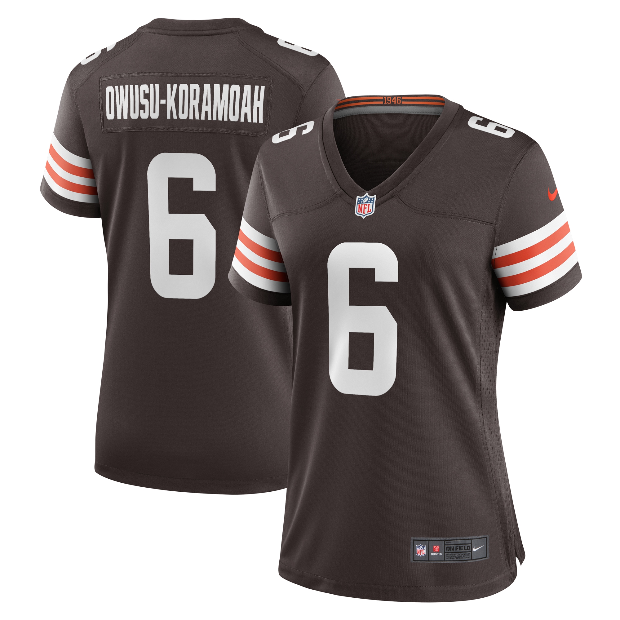Cleveland Browns Jeremiah Owusu-Koramoah Brown Team Game NFL Jersey Women's