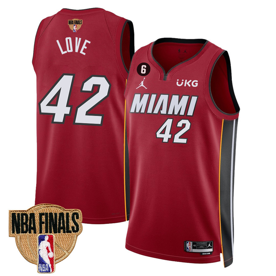 Kevin Love 42 Miami Heat Final Champions 2023 Swingman Red NBA Jersey Men's
