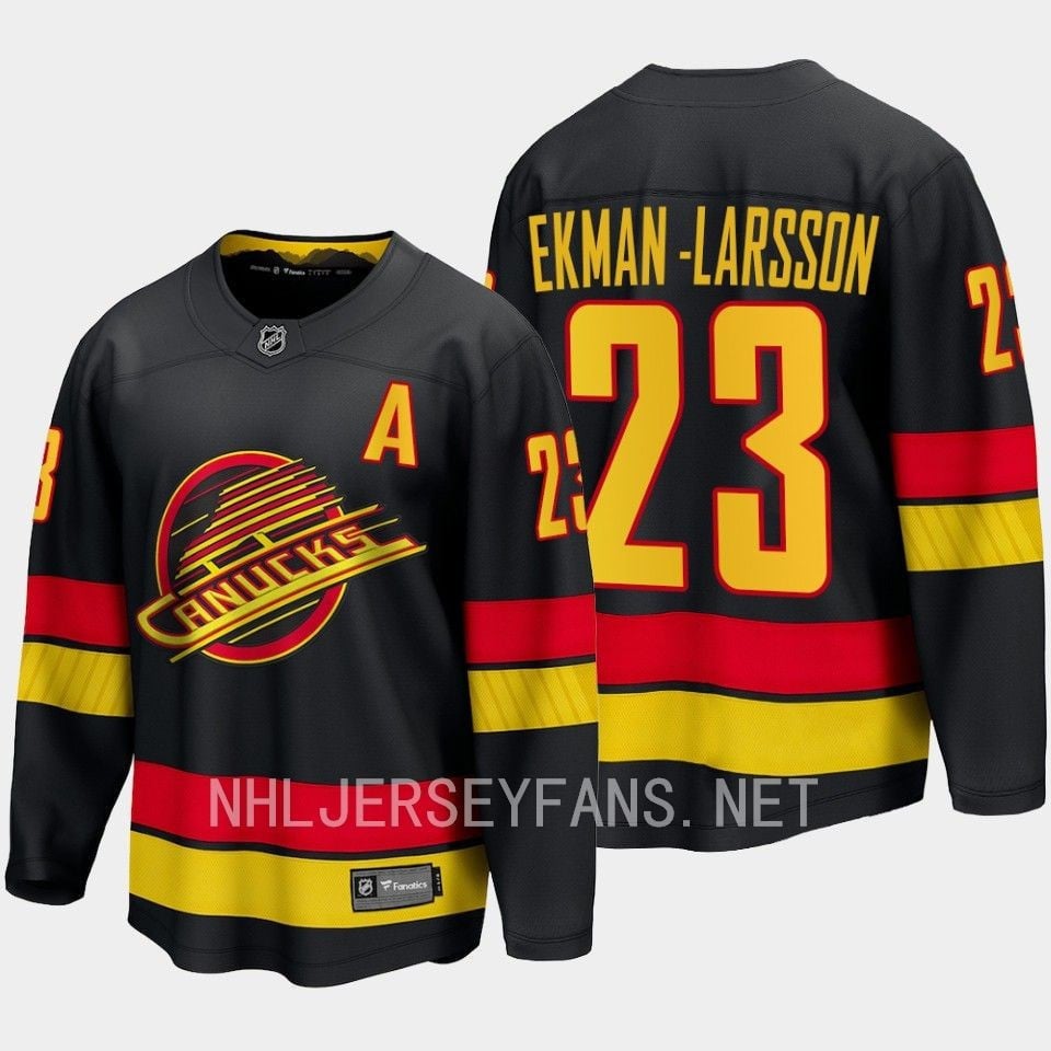 Vancouver Canucks Oliver Ekman-Larsson 23 2023-24 Alternate Breakaway Black NHL Jersey Men's