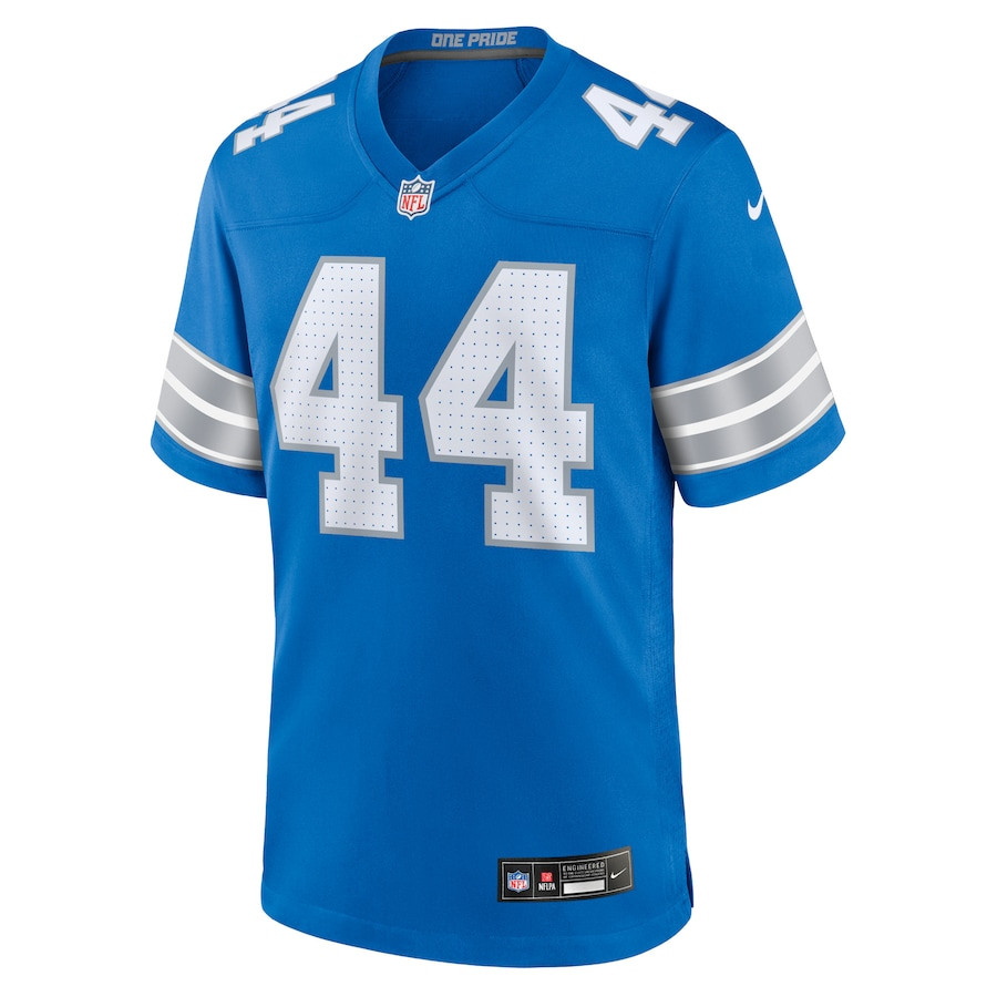 Malcolm Rodriguez 44 Detroit Lions Game Blue, Men NFL Jersey Men's