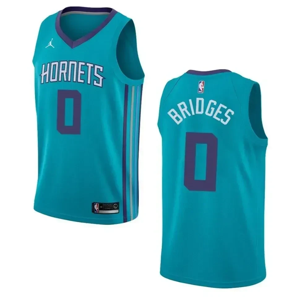 Charlotte Hornets 0 Miles Bridges Icon Swingman Teal NBA Jersey Men's