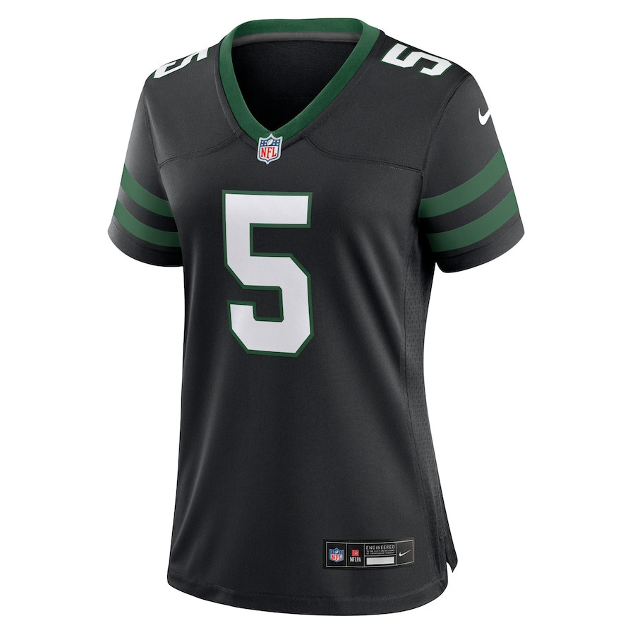 Garrett Wilson 5 New York Jets Alternate Game Legacy Black NFL Jersey Women's