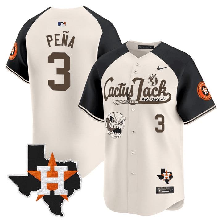 Jeremy Pena 3 Houston Astros Cactus Jack Foundation Fall Classic Limited Men MLB Jersey Men's