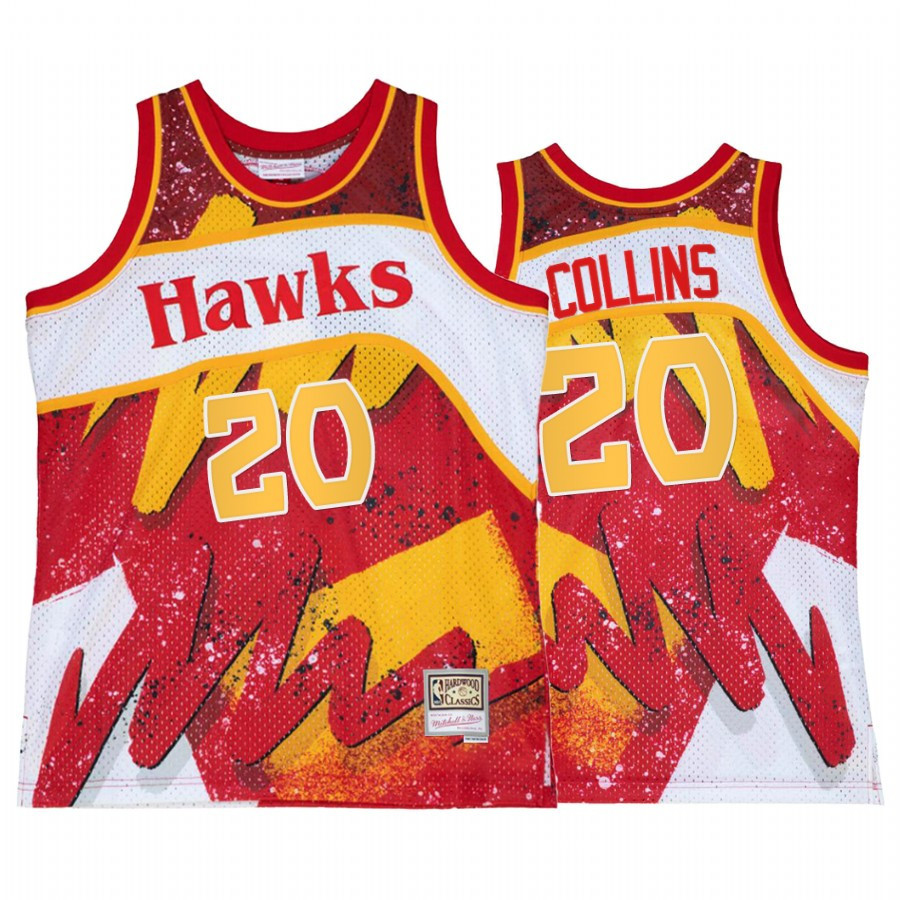 John Collins 20 Atlanta Hawks Hyper Hoop Red Throwback 80s NBA Jersey Men's