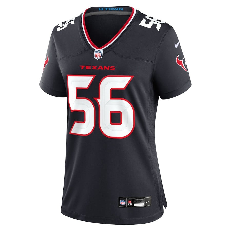 Jamal Hill 56 Houston Texans Team Game Navy NFL Jersey Women's