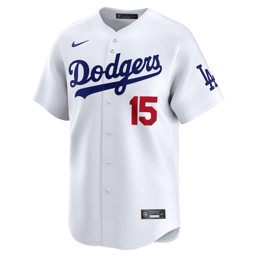 Austin Barnes 15 Los Angeles Dodgers Home Limited Player White MLB Jersey Men's
