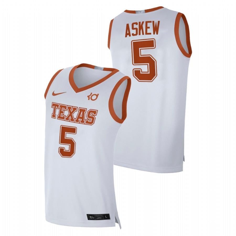 Texas Longhorns Devin Askew White Player Limited 2023 Top Transfers NCAA Jersey Men's