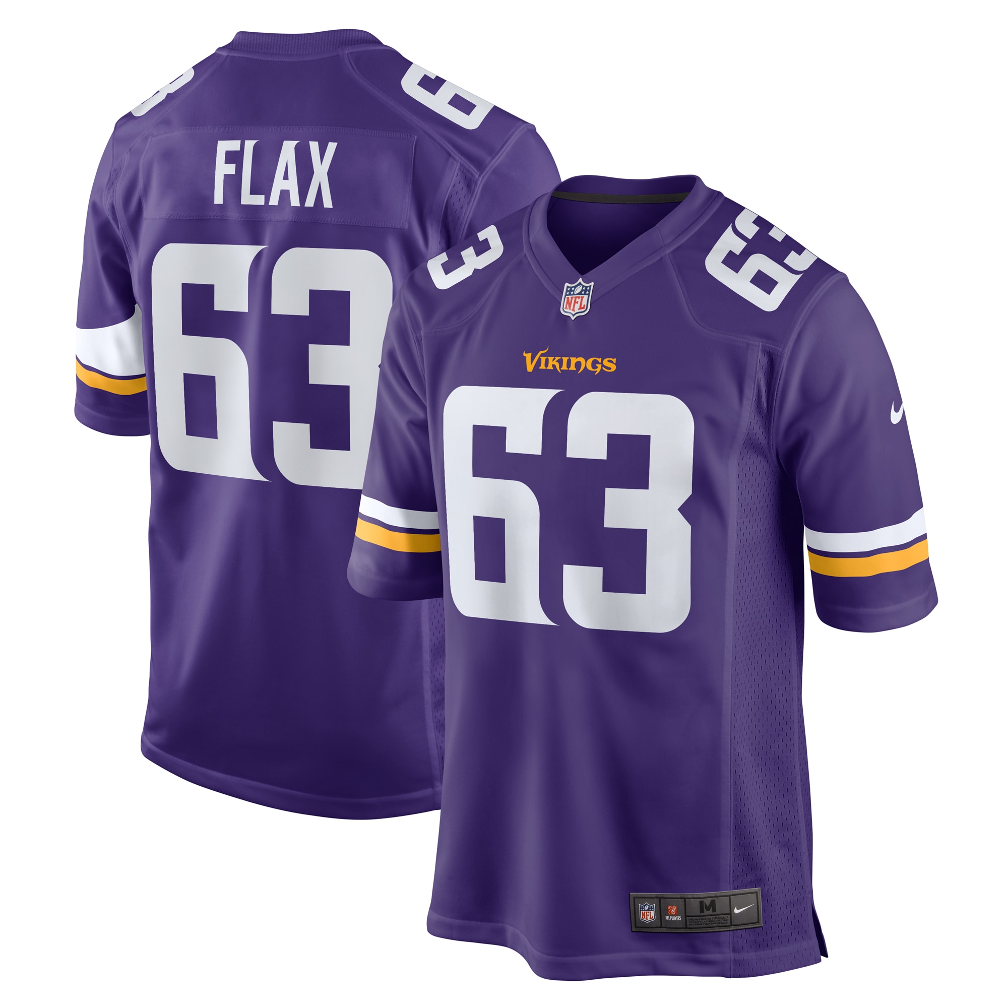 Minnesota Vikings Jeremy Flax Purple Game NFL Jersey Men's