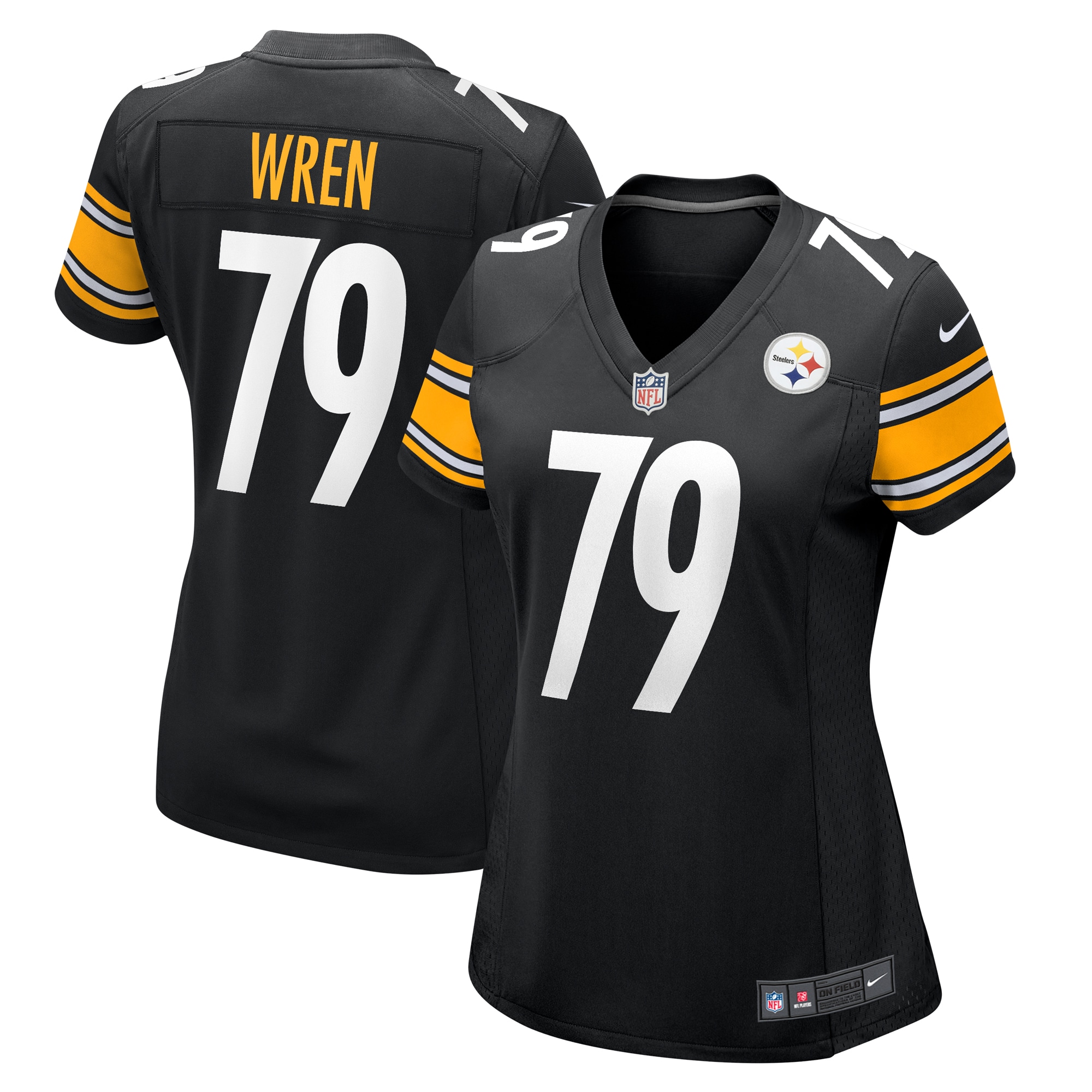 Pittsburgh Steelers Renell Wren Black Game NFL Jersey Women's
