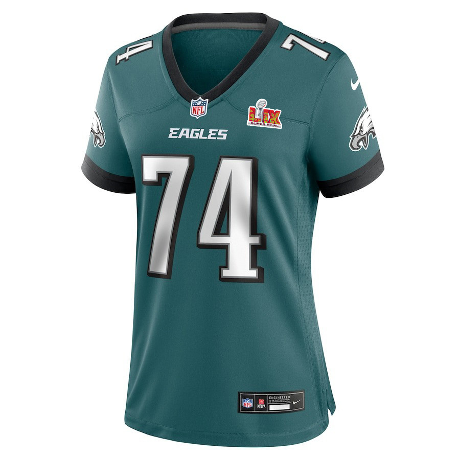 Fred Johnson #74 Philadelphia Eagles Super Bowl LIX Midnight Green NFL Jersey Women's