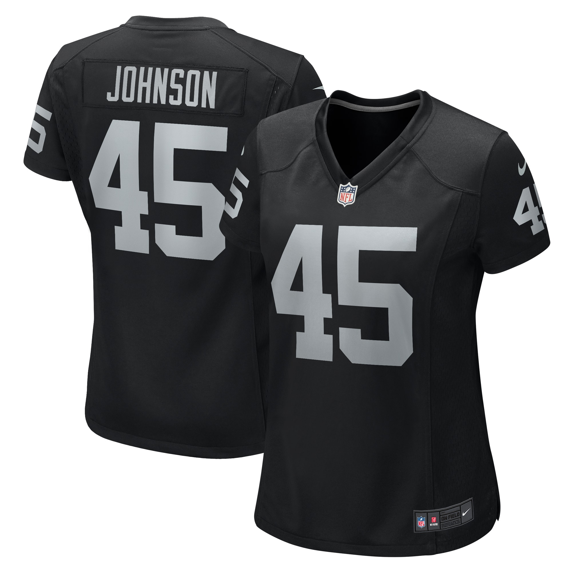 Las Vegas Raiders Jaquan Johnson Black Game Player NFL Jersey Women's