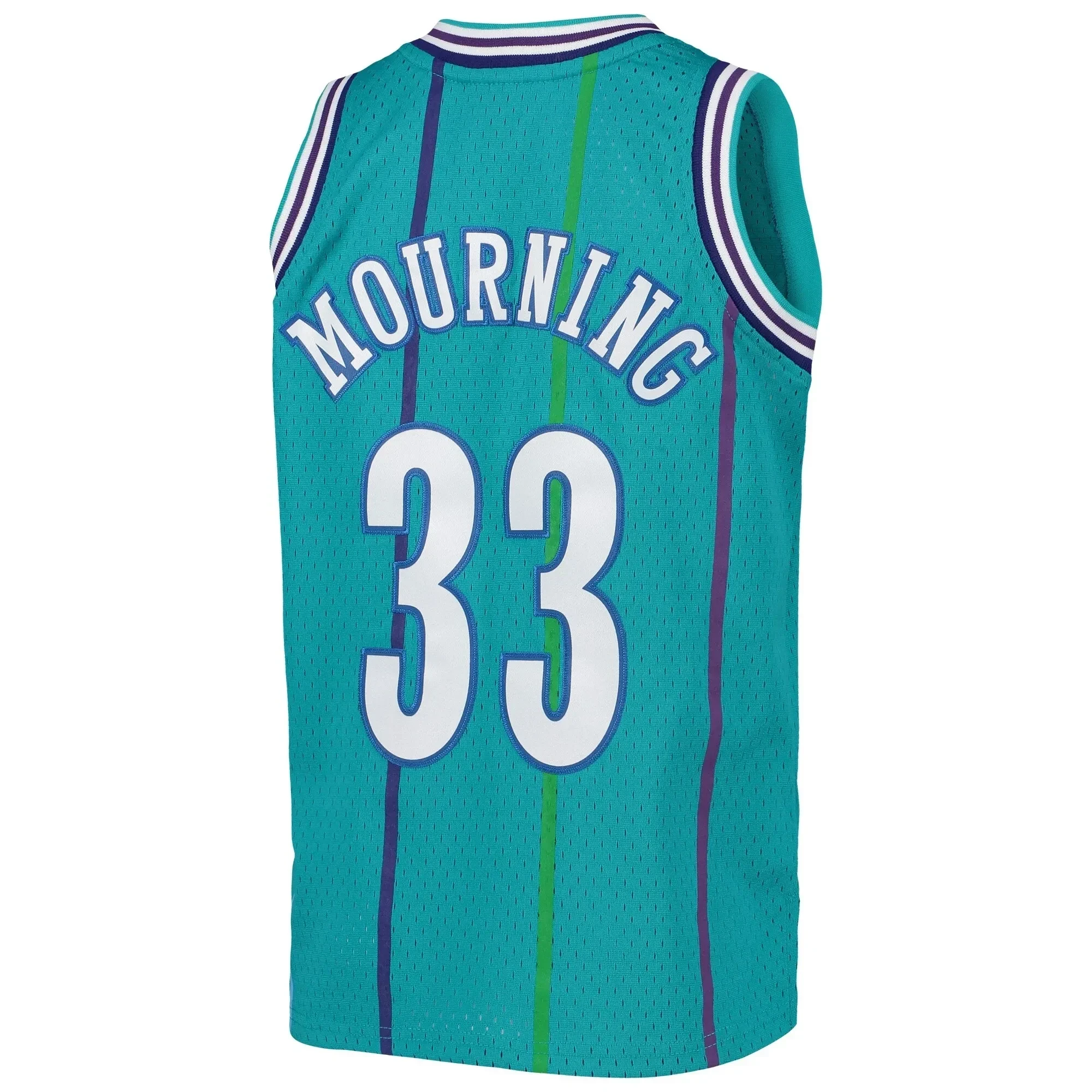 Alonzo Mourning Charlotte Hornets Mitchell&Nes 1992-93 Hardwood Classics Swingman Teal NBA Jersey Youth