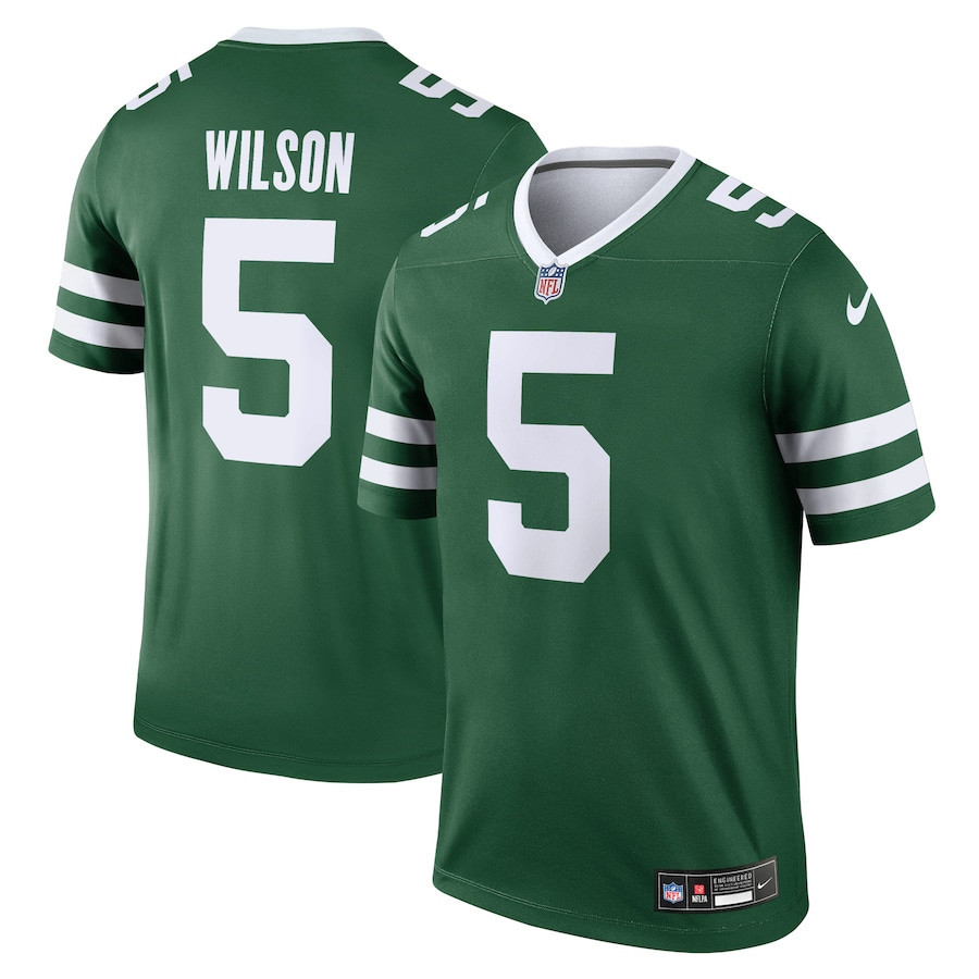 Garrett Wilson 5 New York Jets Legend Legacy Green NFL Jersey Men's