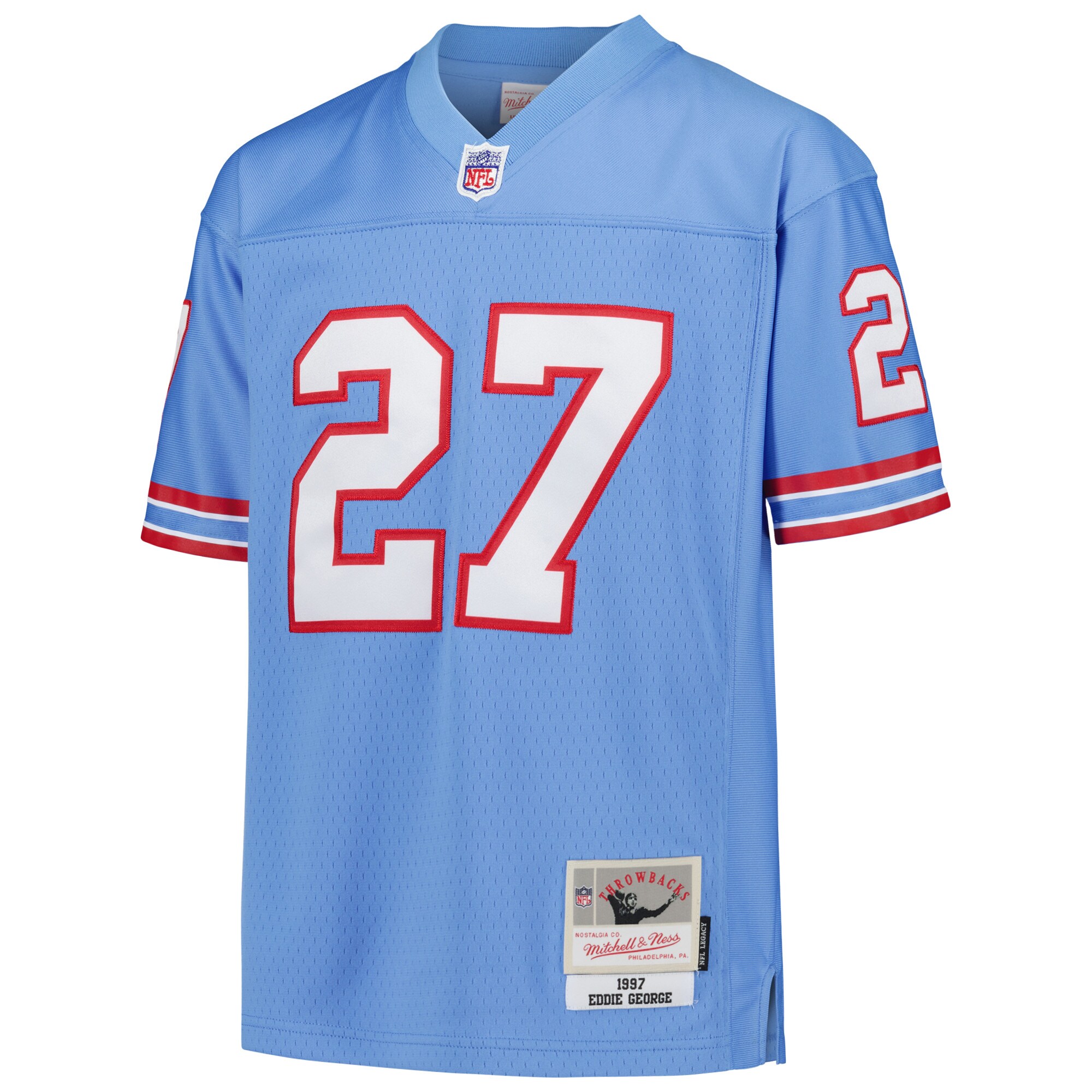 Houston Oilers Eddie George Mitchell Ness Light Blue Gridiron Classics 1997 Retired Player Legacy NFL Jersey Youth