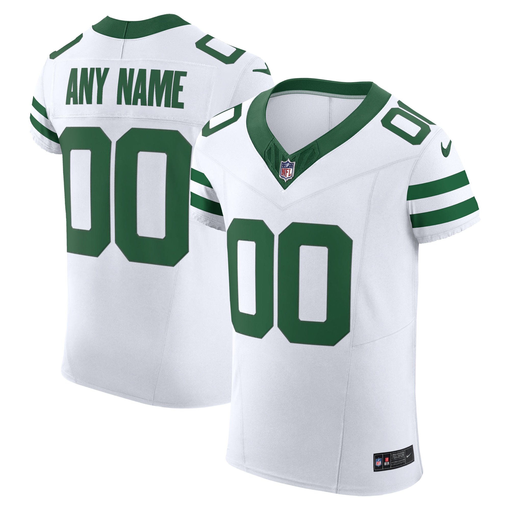 New York Jets White Vapor F.U.S.E. Elite Custom NFL Jersey Men's