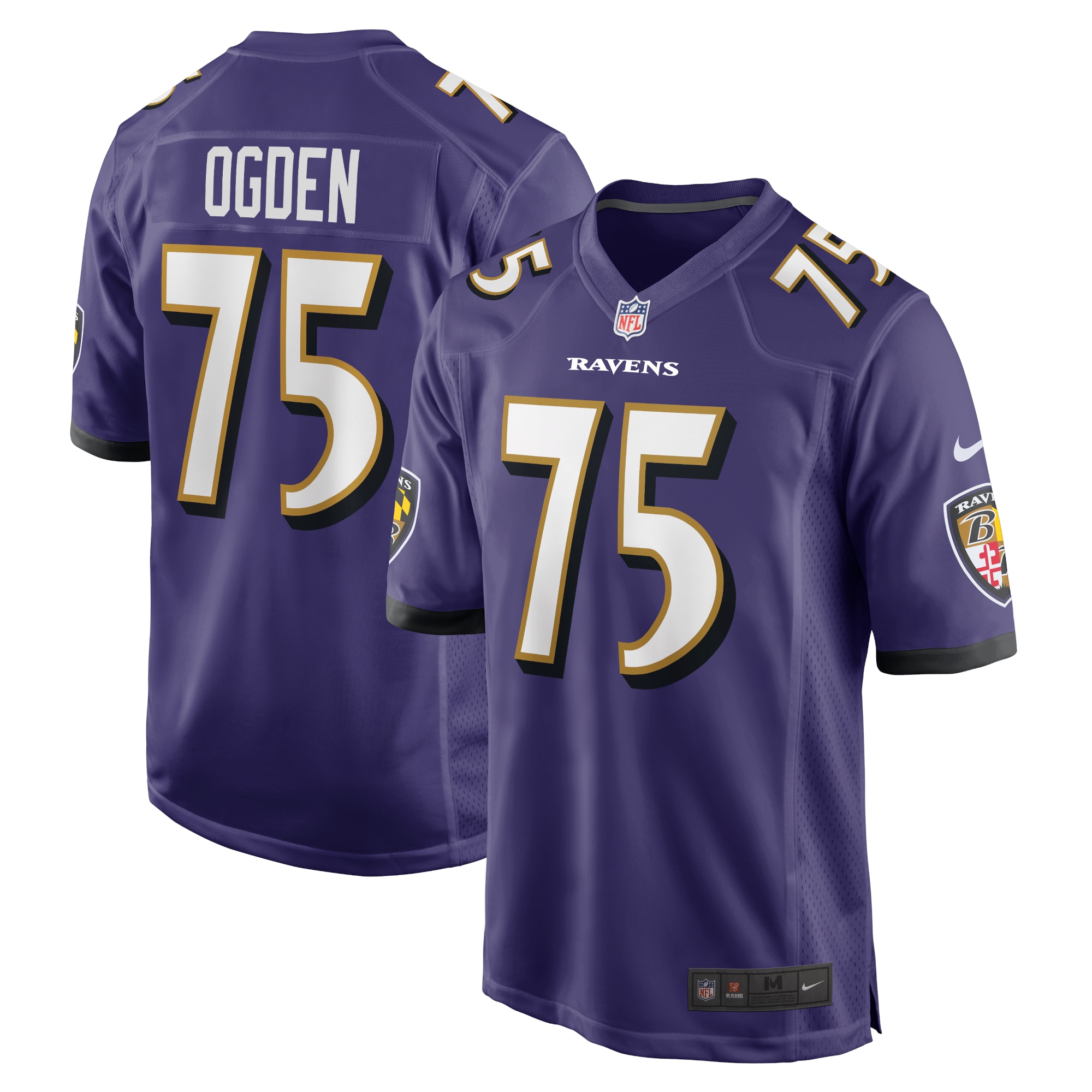 Baltimore Ravens Jonathan Ogden Purple Retired Player Game NFL Jersey Men's