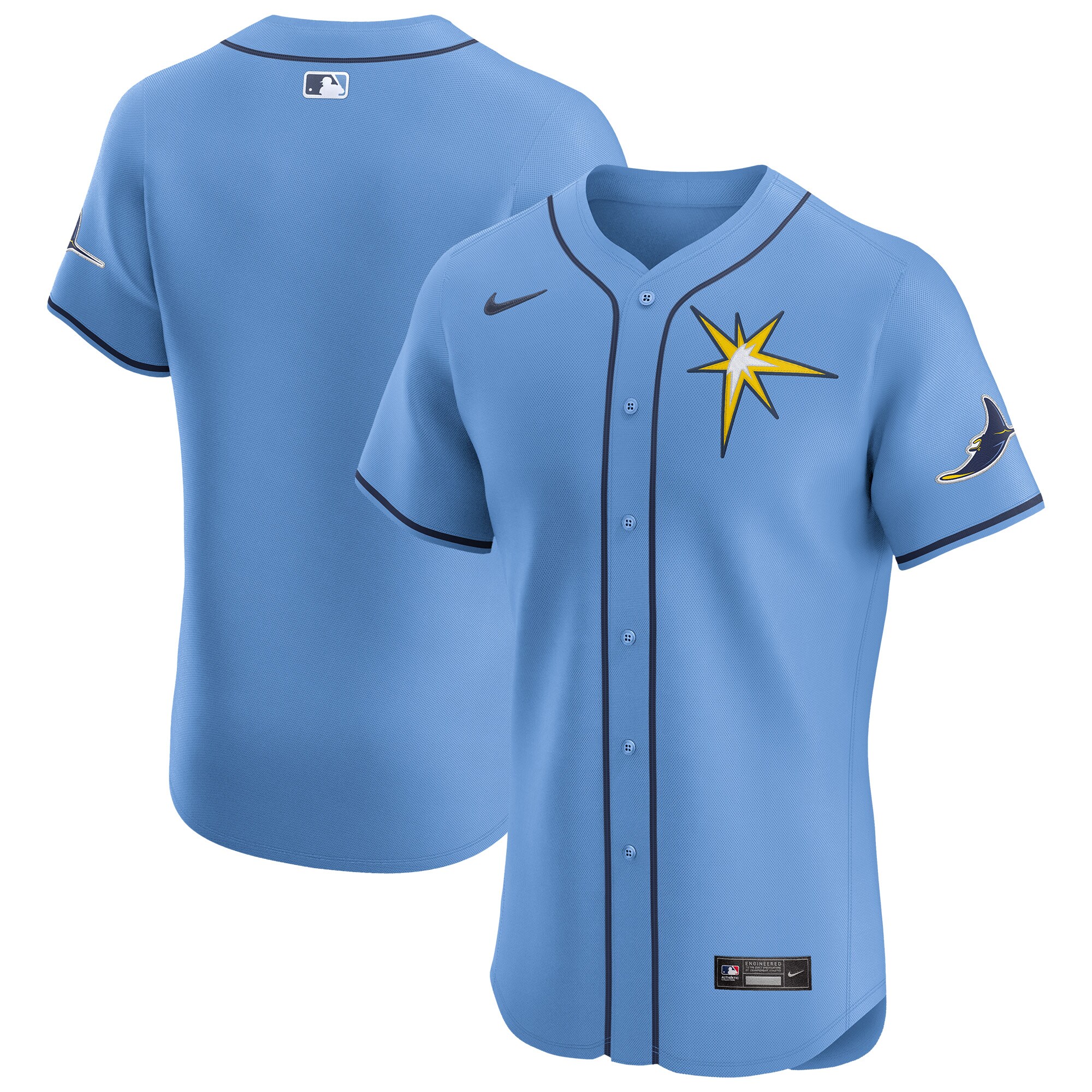 Tampa Bay Rays Light Blue Alternate Vapor Premier Elite Patch MLB Jersey Men's
