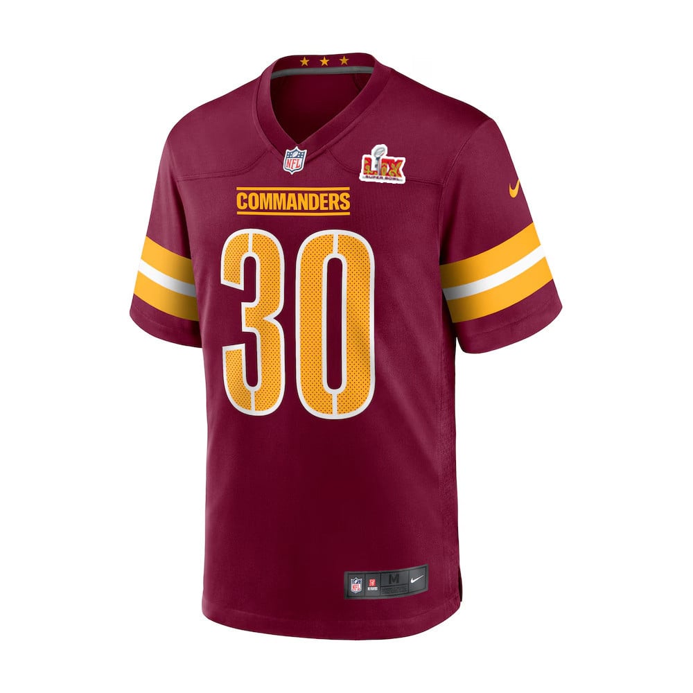 Austin Ekeler #30 Washington Commanders Super Bowl LIX Burgundy NFL Jersey Youth