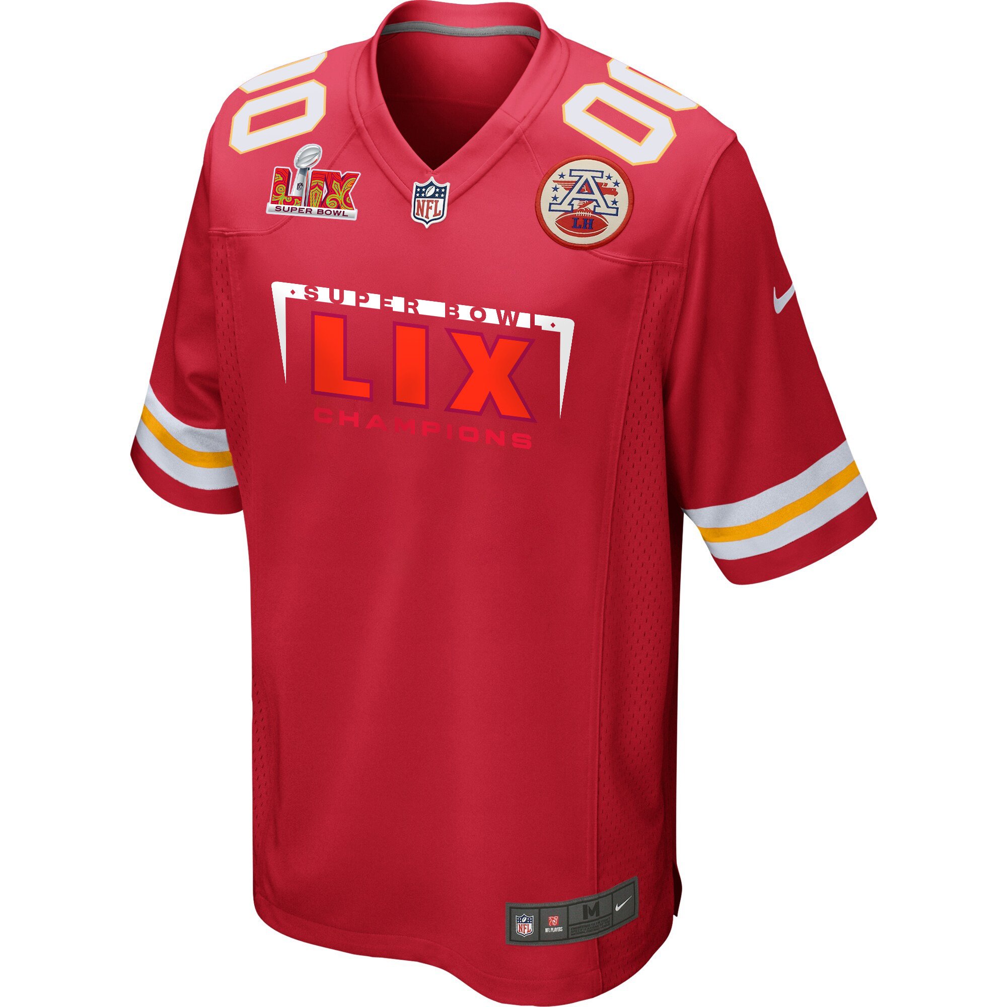 Kansas City Chiefs Super Bowl LIX Champions Simple Style Game Custom Red NFL Jersey Men's
