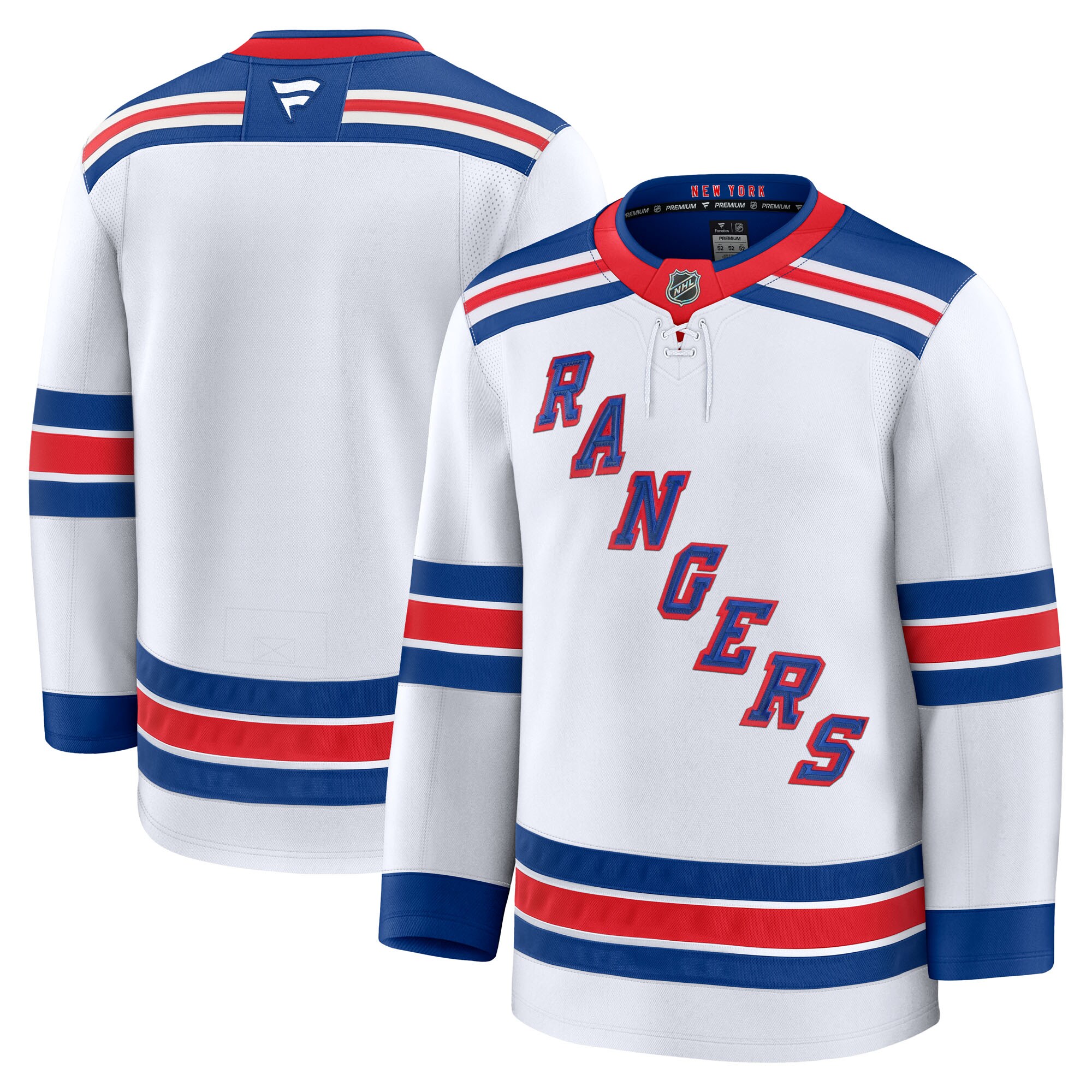 New York Rangers White Away Premium NHL Jersey Men's
