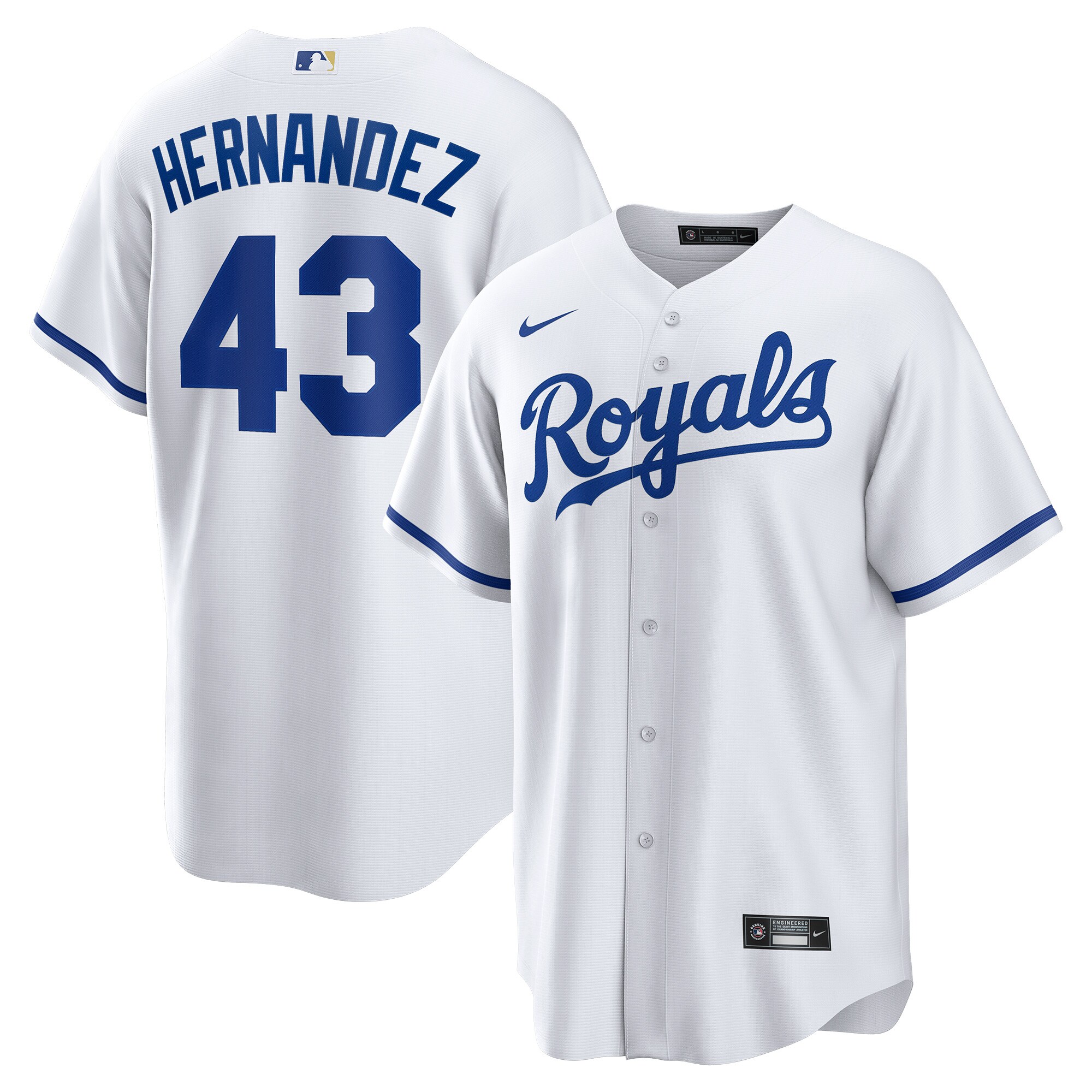 Kansas City Royals Carlos Hern?ndez White Home Player MLB Jersey Men's
