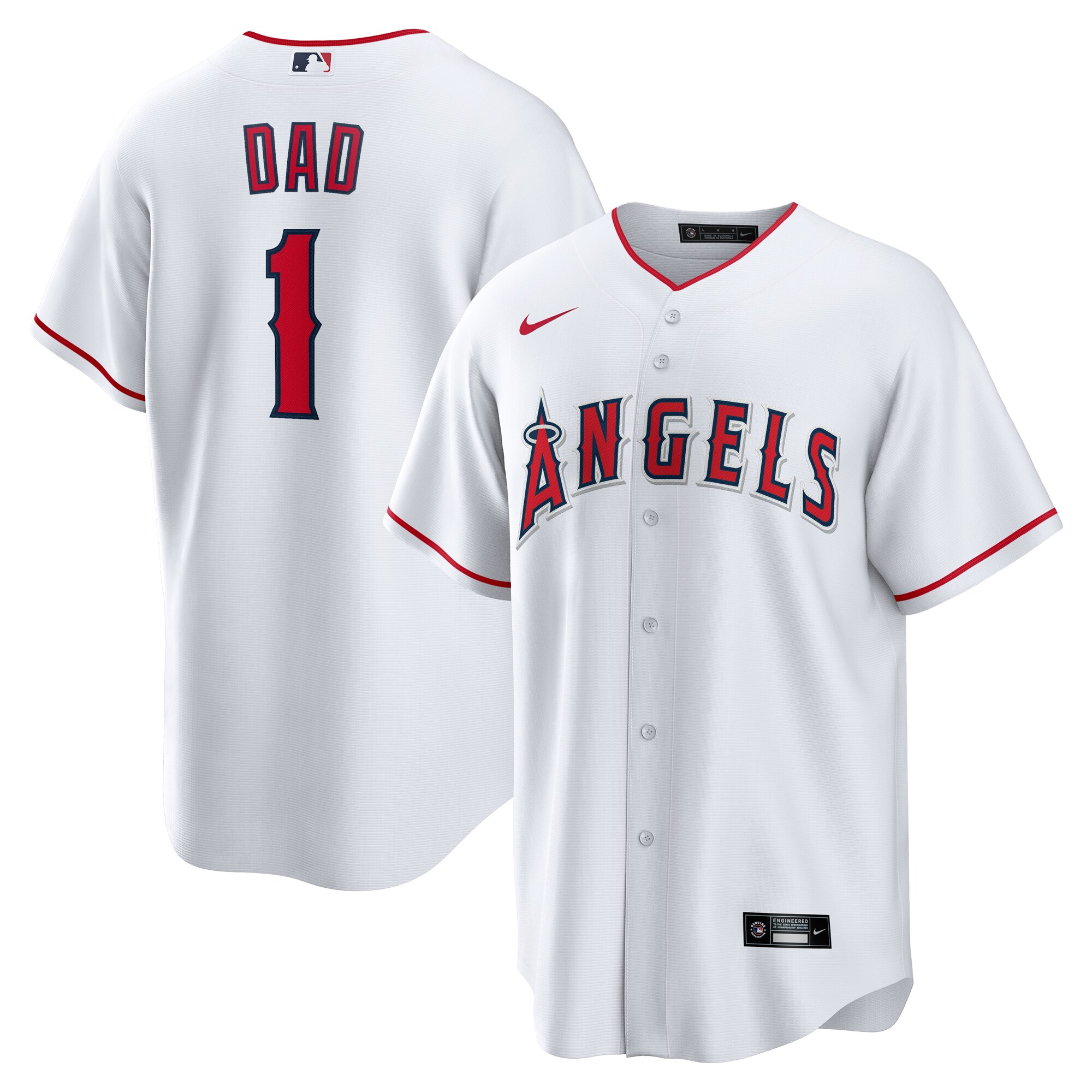 Los Angeles Angels White #1 Dad Home MLB Jersey Men's