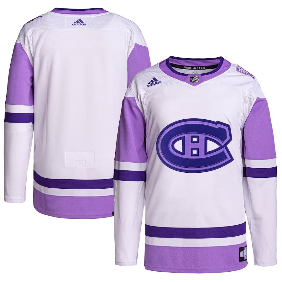 Montreal Canadiens Fights Cancer Primegreen White/Purple NHL Jersey Men's