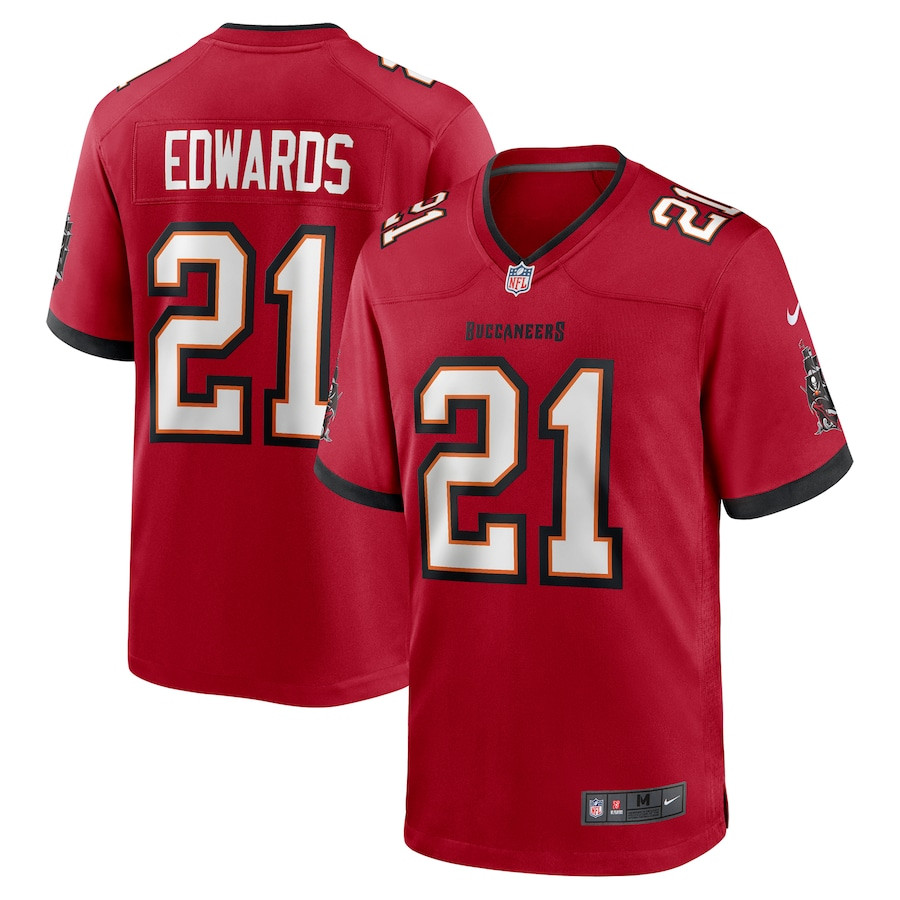 Mike Edwards 21 Tampa Bay Buccaneers Game Red NFL Jersey Men's