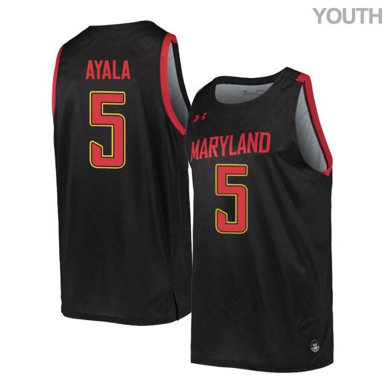 Under Armour 5 Eric Ayala Black Retro Maryland Terrapins NCAA Jersey Youth