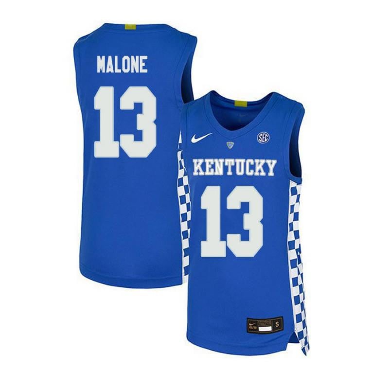 13 Sam Malone Royal Blue Elite Kentucky Wildcats NCAA Jersey Men's