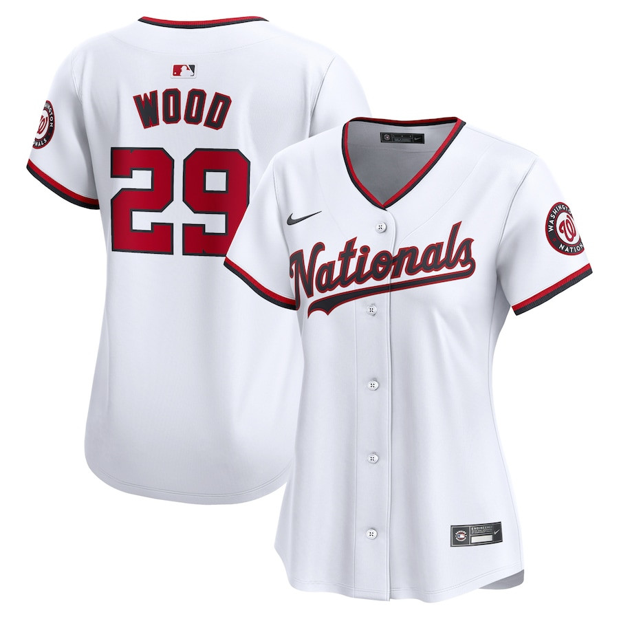 James Wood 29 Washington Nationals Home Limited Player White MLB Jersey Women's