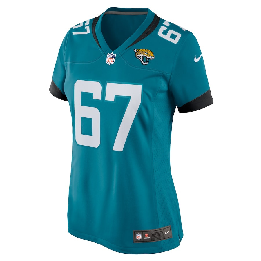 Chandler Brewer 67 Jacksonville Jaguars Game Teal NFL Jersey Women's