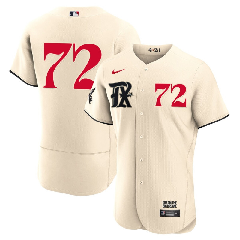 Jonathan Hern?ndez 72 Texas Rangers 2023 City Connect Flex Base Elite Cream MLB Jersey Men's