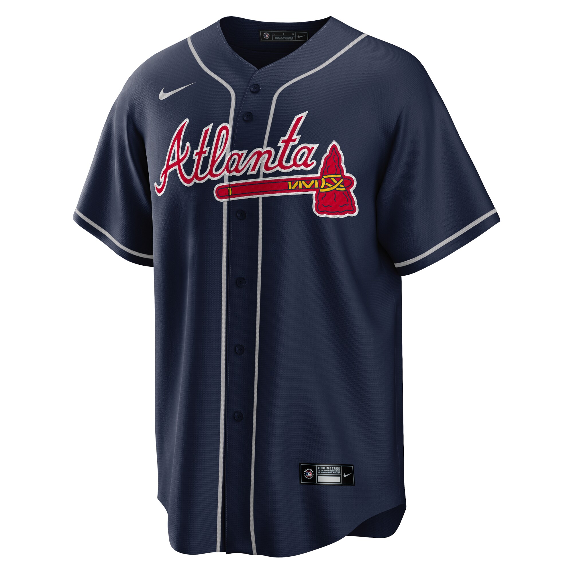 Atlanta Braves Ozzie Albies Navy Alternate Player Name MLB Jersey Men's