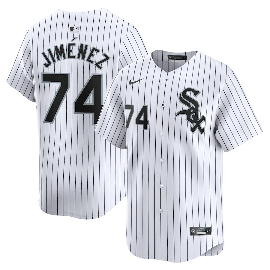 Eloy Jimenez 74 Chicago White Sox Home Limited Player White MLB Jersey Men's