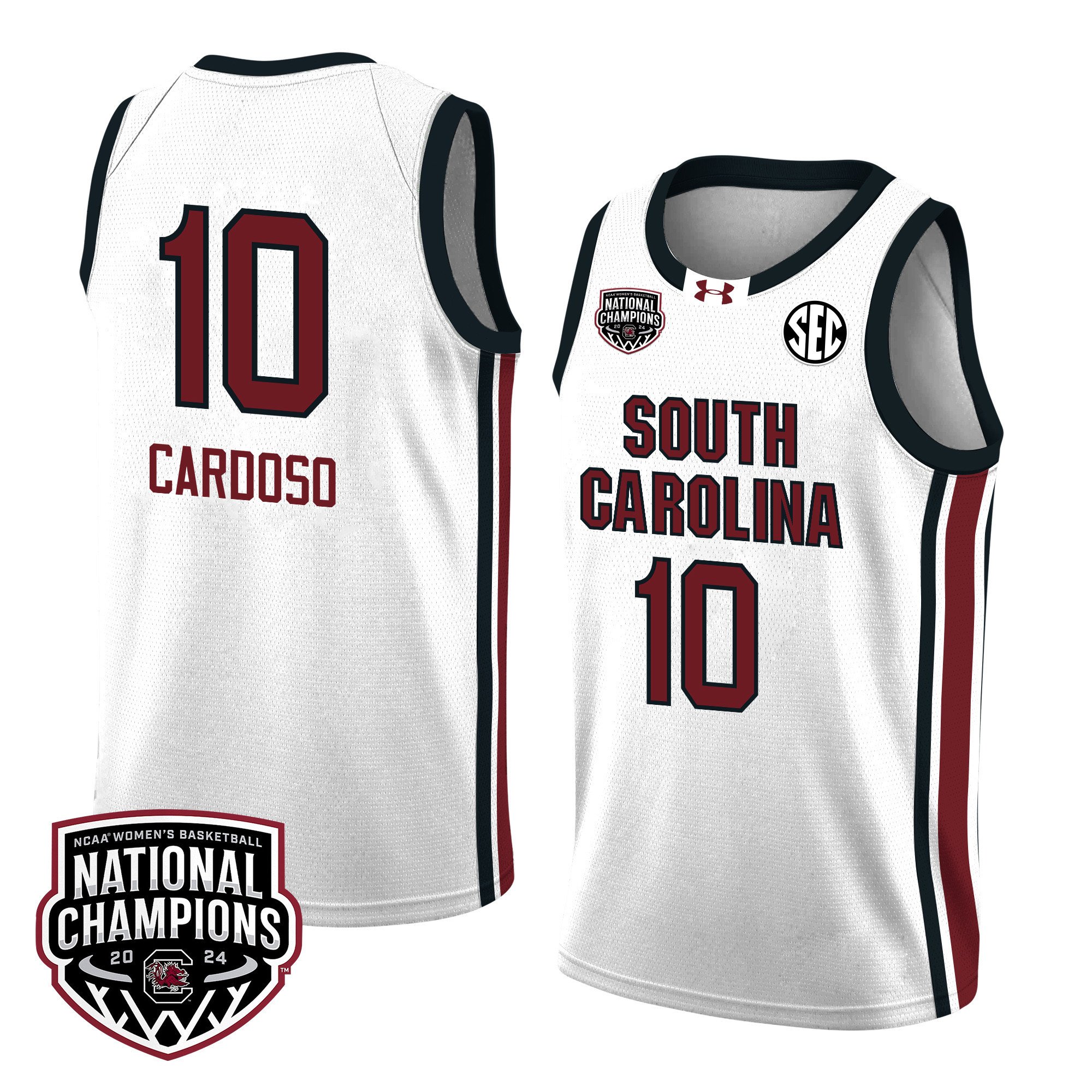 Kamilla Cardoso 10 South Carolina 2024 National Champions Patch Unisex NCAA Jersey Unisex