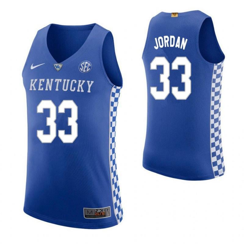 33 Ben Jordan Home Blue Elite Kentucky Wildcats NCAA Jersey Men's