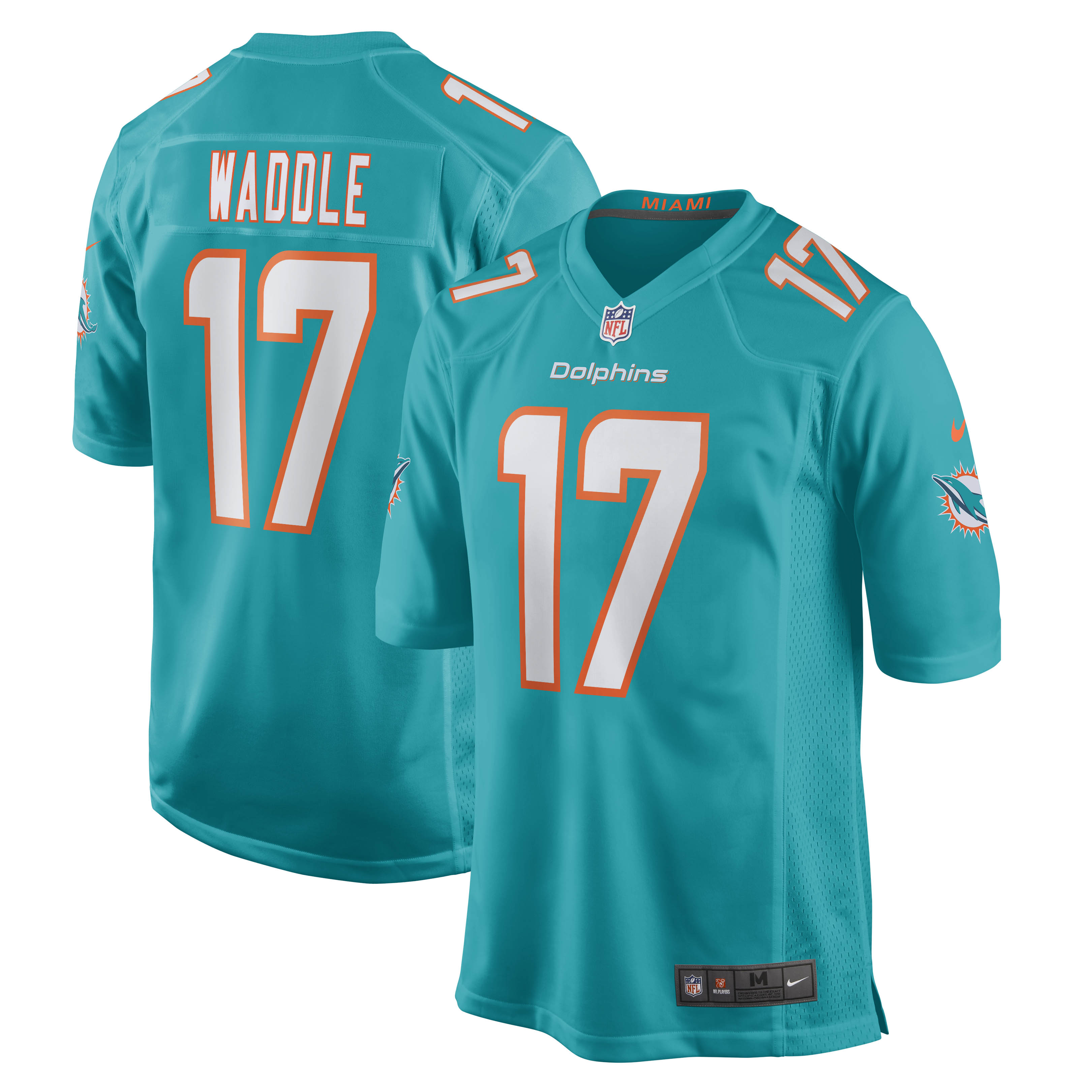 Miami Dolphins Jaylen Waddle Aqua Game Player NFL Jersey Men's
