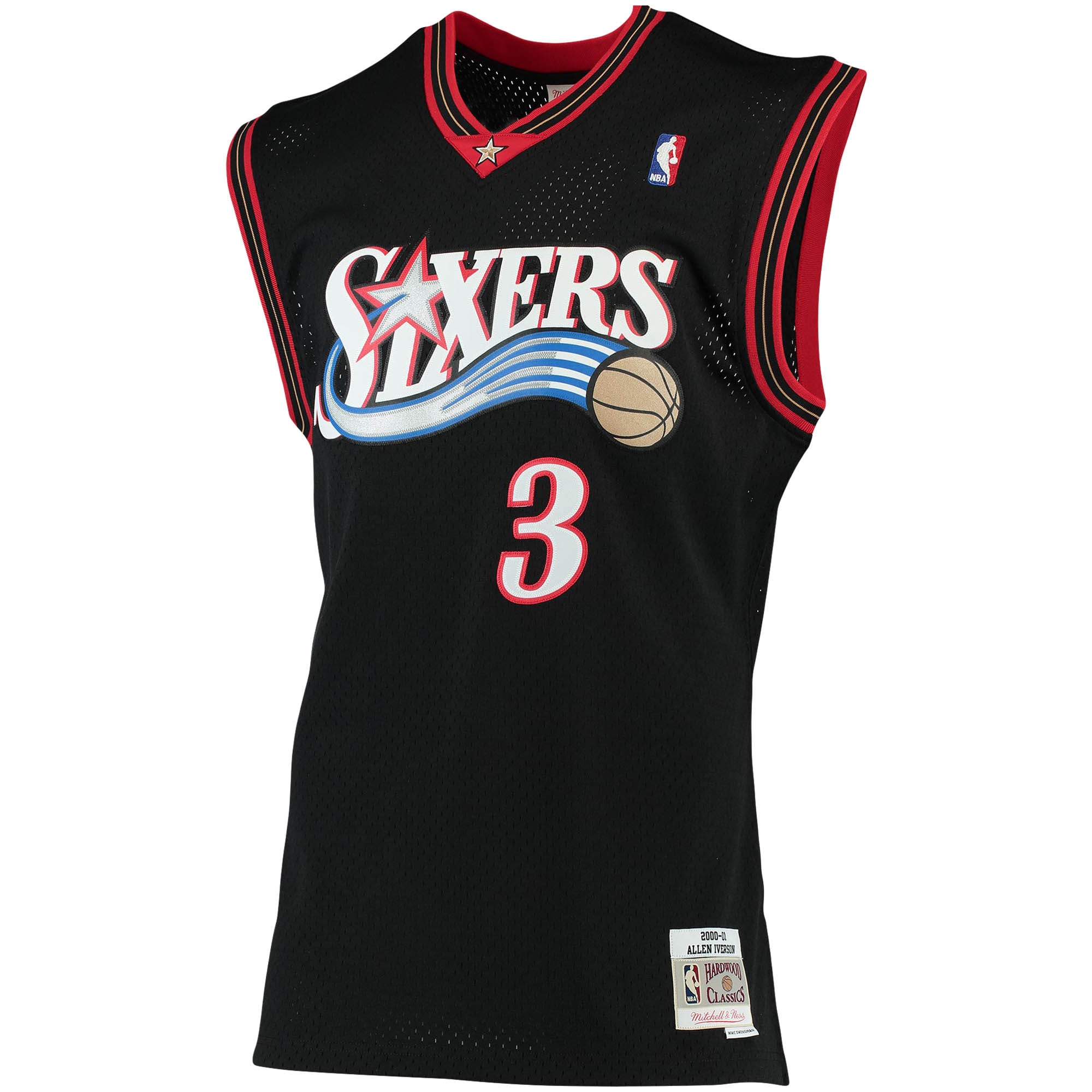 Mitchell Ness Allen Iverson Black Philadelphia 76ers Big Tall Hardwood Classics NBA Jersey Men's