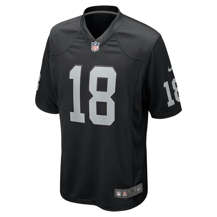 Jack Jones 18 Las Vegas Raiders Team Game Black NFL Jersey Men's