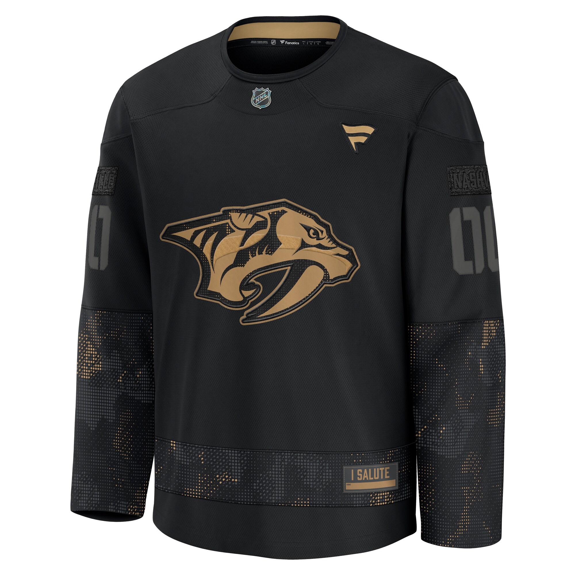 Nashville Predators Black 2024 Military Appreciation Custom Practice NHL Jersey Men's