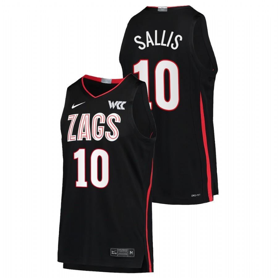 Gonzaga Bulldogs Hunter Sallis 10 2022 Black College Limited NCAA Jersey Men's
