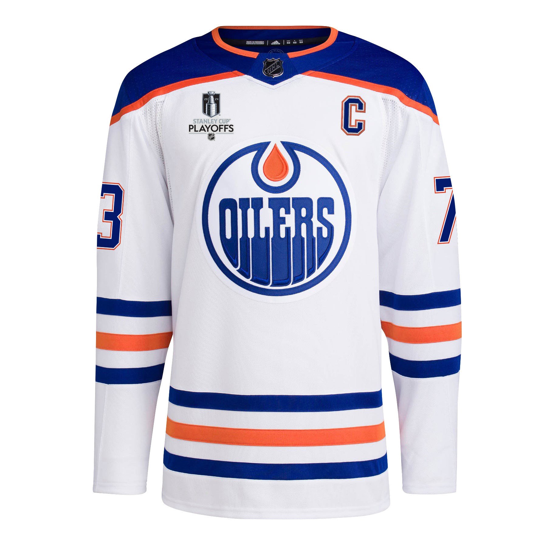 Vincent Desharnais 73 Edmonton Oilers 2024 Playoffs Patch Away White NHL Jersey Men's