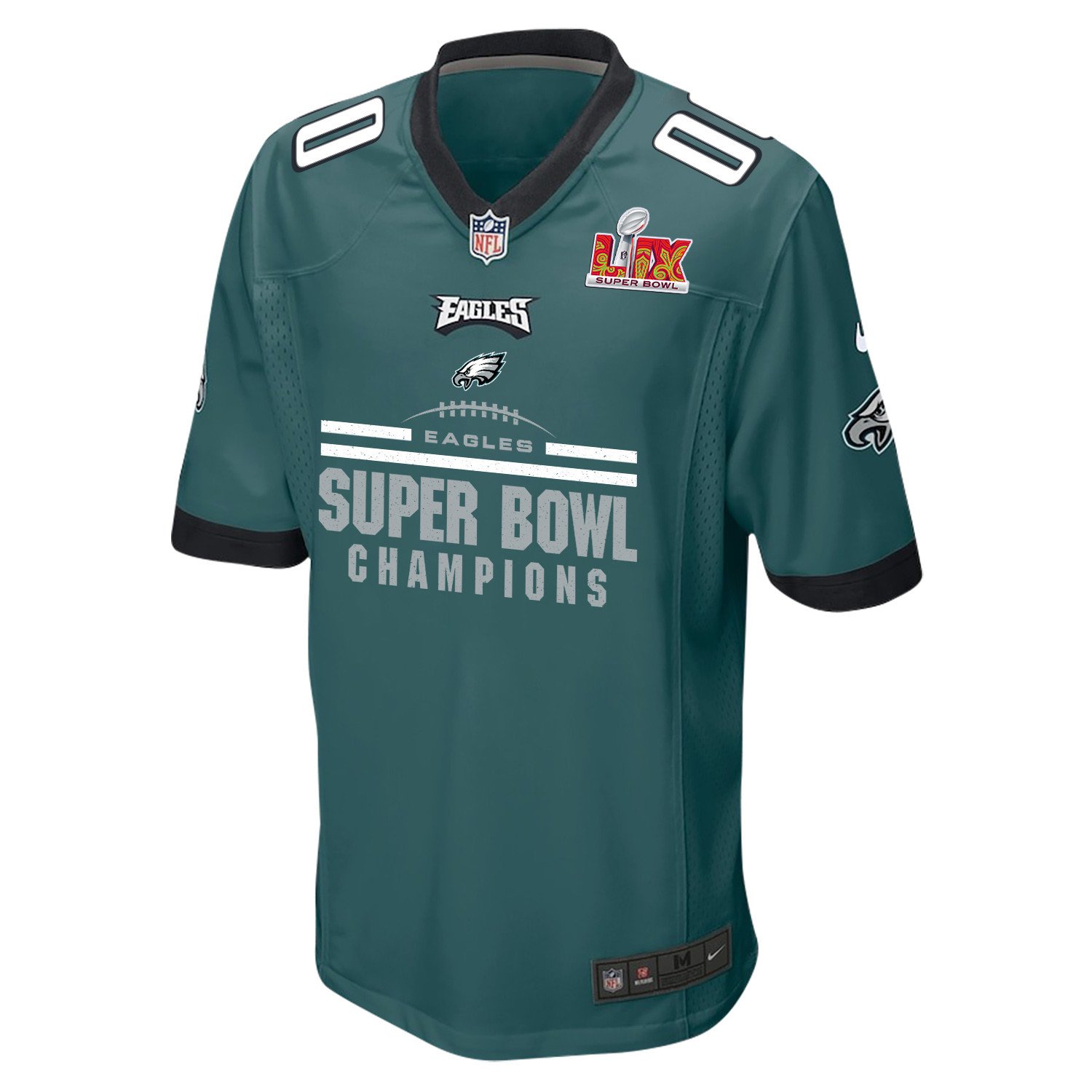 Philadelphia Eagles Super Bowl LIX Champions Ball Game Custom Midnight Green NFL Jersey Men's